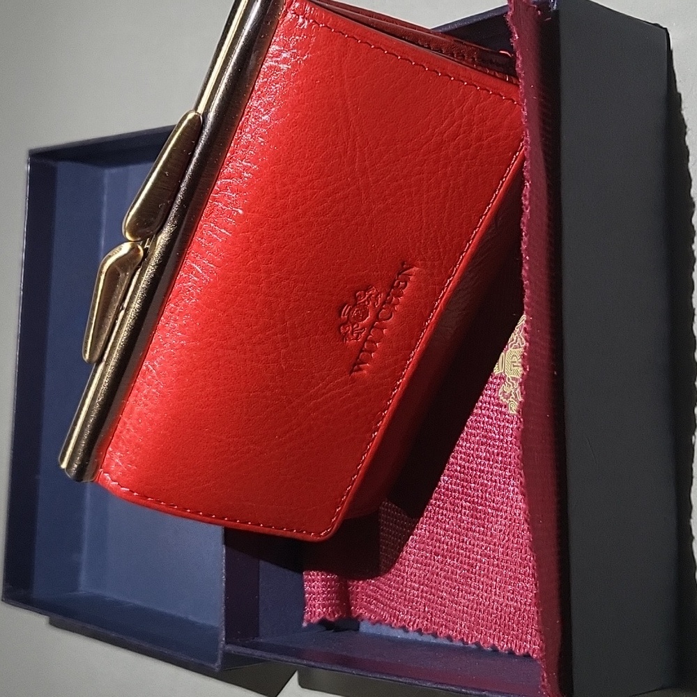 NIB Vintage Wittchen Red Italian Purse With Dust Cover And Box